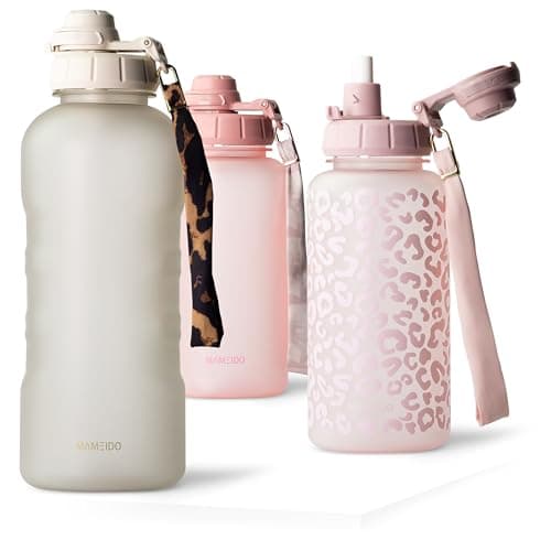 MAMEIDO Water Bottle with Straw 2 L (Ivory Beige)