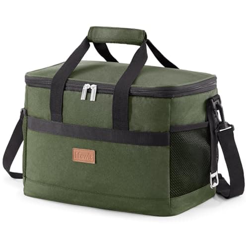 Lifewit Cooler Bag 30 Cans Collapsible and Insulated Large Lunch Bag Leakproof Soft Cooler Portable for Camping/BBQ/Family Outdoor Activities, Green