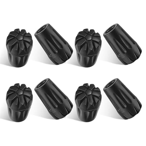 8 Pack Anti-Slip Rubber Tips for Trekking Nordic Poles Replacement Ferrules