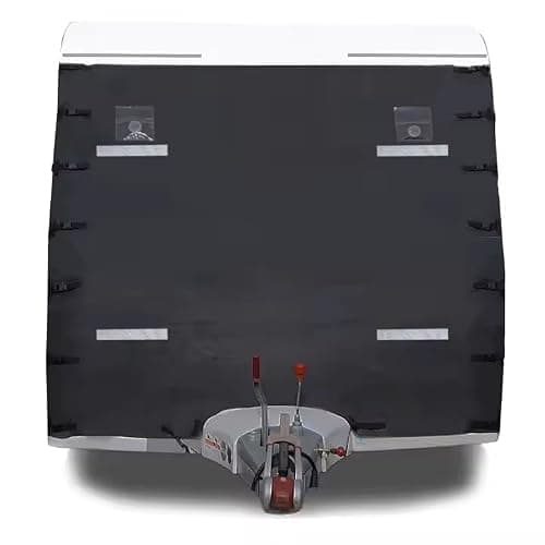 Fits LUNAR CLUBMAN ES - Caravan Front Cover Protector, Full Guard With LED Lights Reflective Strips, Black