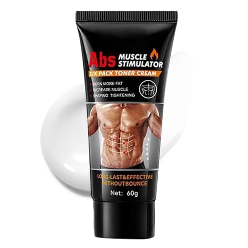 Abs Muscle Stimulator, Belly Firming Massage, Professional Abs Toning Cream 60g for Busy Professionals Workout Beginners Men Dads Husbands Boyfriends Daily Routine Home Office Travel Hardware Gear