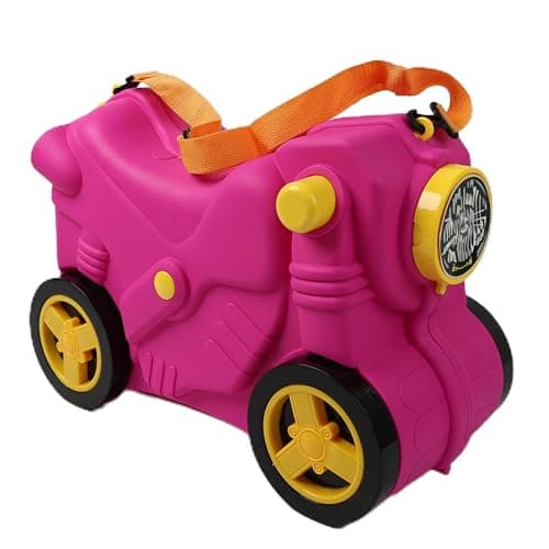 DIVCHI Kids Ride On Suitcase and Children's Hand Luggage | Cabin Trolley with Wheels, Perfect Toy Gift for Toddler Boys & Girls (Pink)
