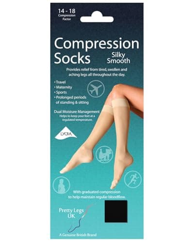 Pretty Legs Ladies Silky Smooth Compression Socks DJ4S Black