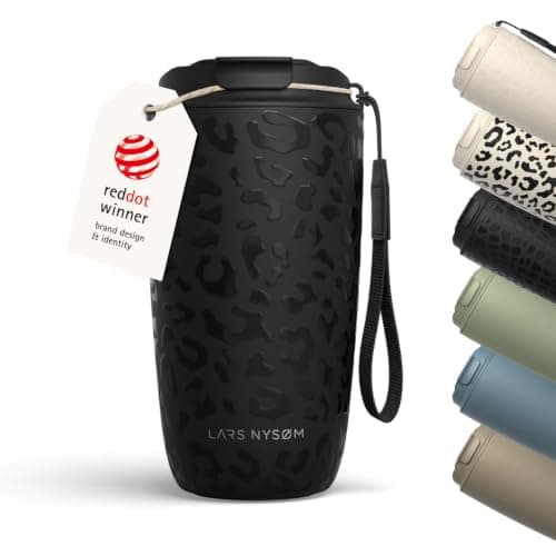 LARS NYSØM Thermo Coffee Mug to go 500ml - Coffee Cup Travel Mug with Strap