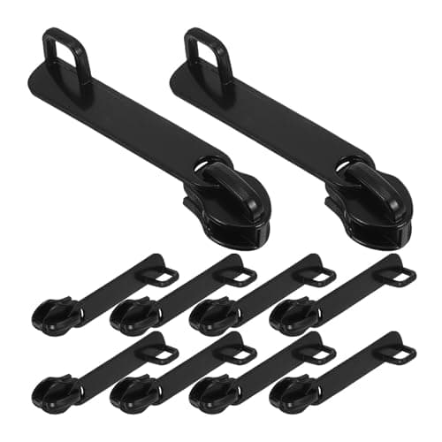 Veemoon 10Pcs Zipper Pull Replacement, Black Nylon Zipper Repair Kit for Jackets and Bags, User-Friendly Design for Camping and Hiking Gear