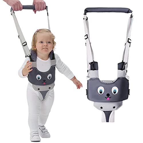 IULONEE Baby Walking Harness Handheld Kid Walker Helper Assistant Belt Grey