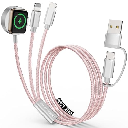 Travel Essentials for Phone Charger,3 in 2Multi Charger Cable Cord-Pink