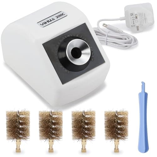 YIHUA 200C Motorized Soldering Iron Tips Cleaner with Infra-red Sensor, 4 Brass Wool Brushes, 12V Power Adapter, Pry Bar,Compatible with 900M Series, 907 Series, 902 Series(UK Plug)