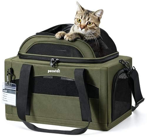 pecute Cat Carrier Top Expandable, Airline Approved Cat Carrier, Green