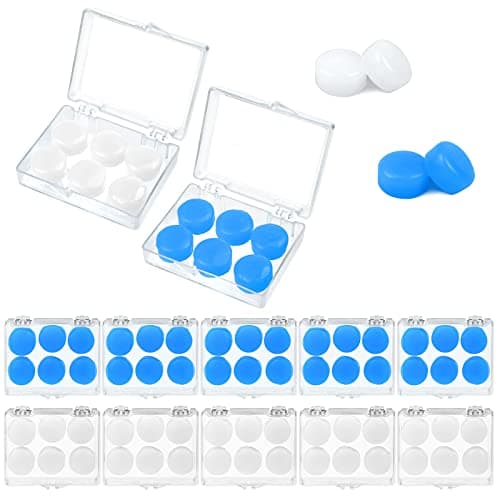 30 Pairs Soft Silicone Ear Plugs for Sleeping, Reusable Earplugs for Kids Adults, Moldable Ear Plugs for Swimming, Concert, Airplane