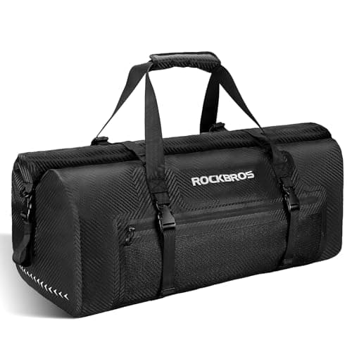 ROCKBROS Motorcycle Tail Bag Motorcycle Saddle Bag 100% Waterproof Travel Luggage Bags with Shoulder Strap Rear Seat Bag for Motorcycling Cycling Outdoor Sports, 65L