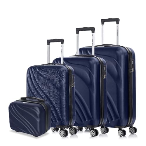 Luggage Depot 4 Piece Luggage Set, TSA Locks, Spinner Wheels, Navy Blue