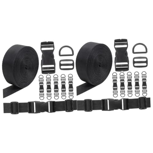 Artibetter 2sets D Rings for Purse Bag Buckles Nylon Webbing and Tri-glide Clips for Luggage Suitcase Replacement Buckles DIY Repair Kit for Backpack Accessory
