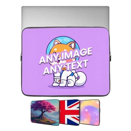 Personalised Neoprene Laptop Sleeve for 10 Inch and 11 Inch Laptops Custom Case Cover for Tablets iPads Notebooks Travel