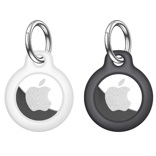 Protective Case for AirTag, Apple Airtag Keyring(Black & White),2 Pcs