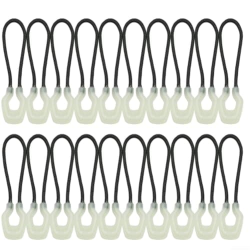 Luminous Zipper Pulls Replacement Cord, 20 Pack Glow in Dark Zipper