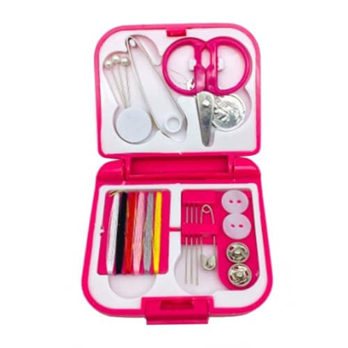 Chrees Compact Sewing Kit for Travel Repairs and Emergency Fixes (Rose Red)