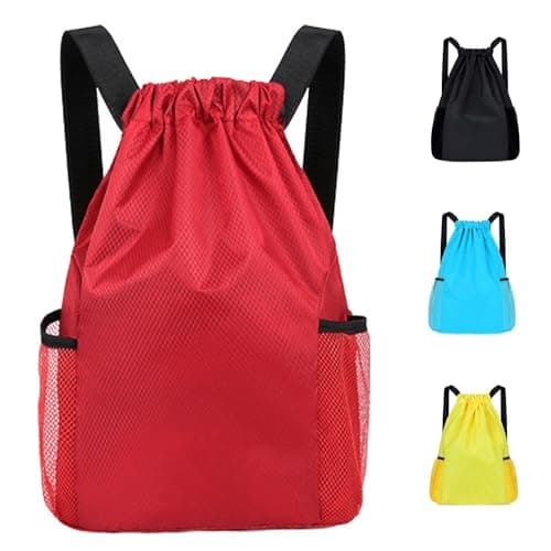 Didiseen Drawstring Bag Waterproof 50 * 44 cm Oxford Gym Sack Red