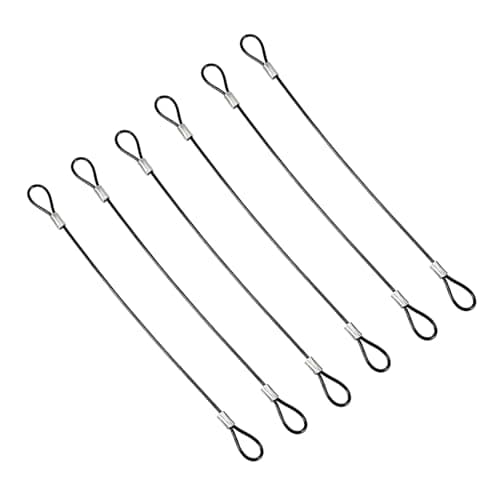 6 Pack Stainless Steel Safety Lanyard Coated Wire Rope Tether Double Loops