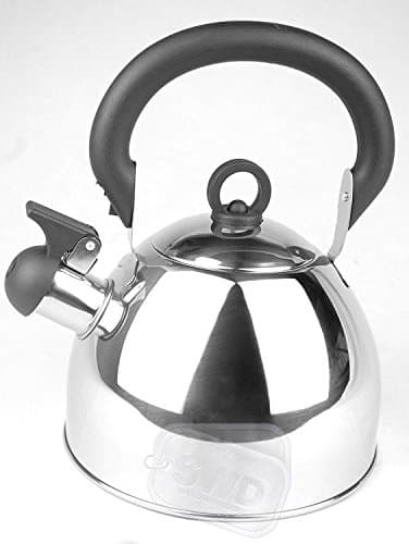 Home Cordless 2.5L Stainless Steel Light Weight Whistling Kettle with Traditional/Retro Spout for Hob or Stove Top - By Guilty Gadgets (Silver)