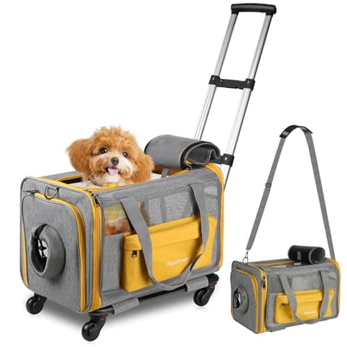 Pawinner Pet Carrier with Wheels for Cats and Dogs Airline Approved
