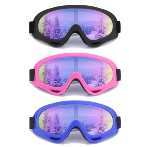 XITUADDA 3 Pack Ski Goggles, Snow Goggles for Men, Women, Teens, Youth