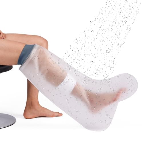 COMFYTHERA Large Waterproof Leg Cast Cover for Shower Foot Wound Protector Bath Adult Watertight Cast Bag Showering for Surgery Leg, Ankle, Foot Burns Reusable Keeps Wounds Dry (B-Short Leg)