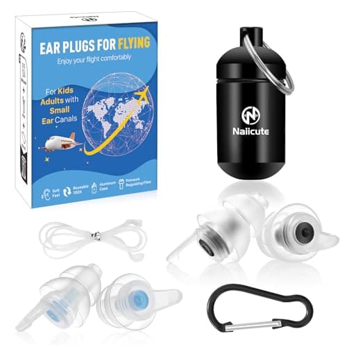 Naiicute Ear Plugs for Flying, Fly Pressure Relief Prevent Ear Pain 2 Pairs