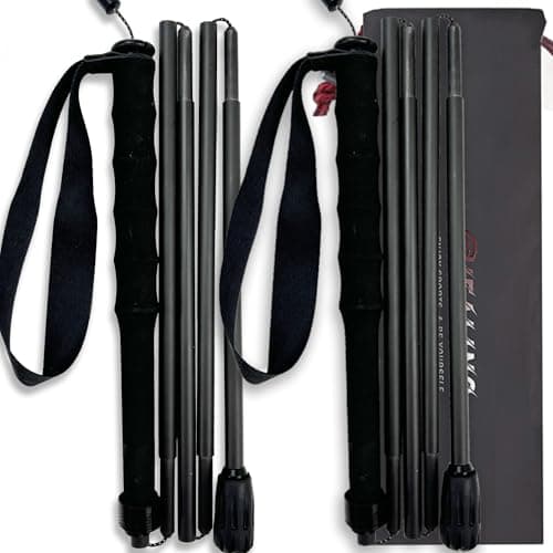 OKHEALING Trekking Poles 【ultralight 】Carbon Fiber 5 Sections, Set of 2, Hiking Poles Mountaineering Equipment Walk Cap Moisture Wicking with Storage Bag,Unisex (120cm)