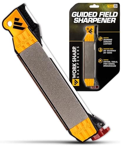 Work Sharp Guided Field Sharpener – WSGFS221 Portable Outdoor Multi Knife and Tool Sharpener – Compact Travel Manual Guided Professional Sharpening Tool for Knives