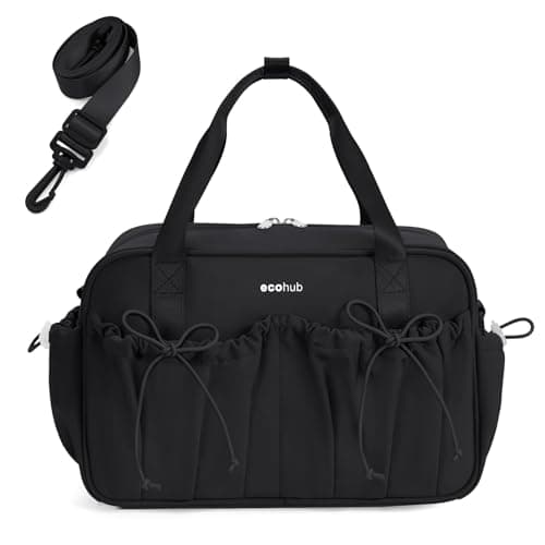 ECOHUB Small Gym Bag for Women, Mini Sports Bag with Wet Compartment Black