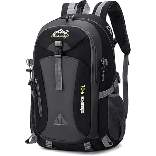 FSSPLJHYJ Trekking Backpack 40 Litres Large Volume Lightweight Waterproof Multifunctional for Mountain Travel Hiking Camping School with Rear Ventilation Men Women Black