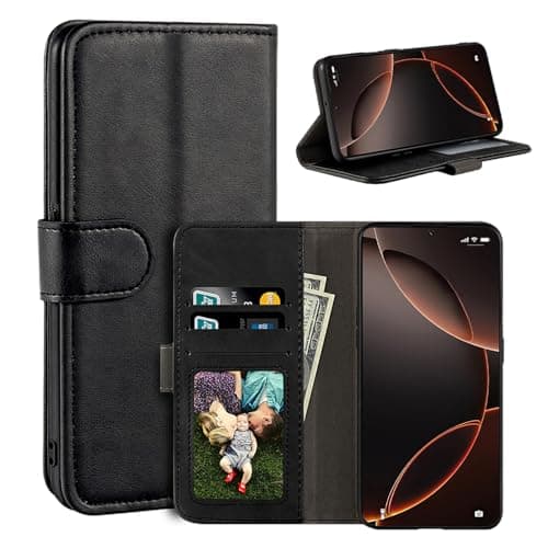UOGNADGD Faux Leather Flip Case for ZTE Telstra 5G Hotspot 2 - Black