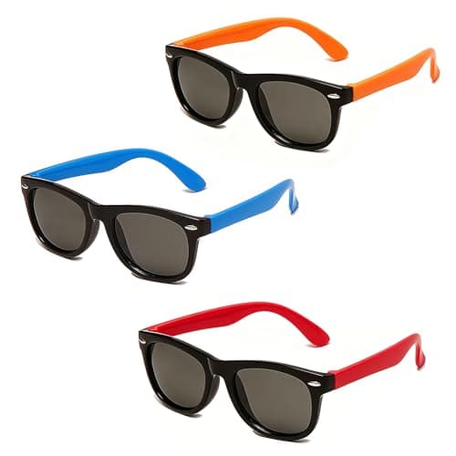 Gobiufy 3 Pair Kids Sunglasses Set Toddler Sunglasses Boys Sunglass