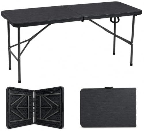 ACCURATE Heavy Duty Folding Camping Table (BLACK, 4FT)