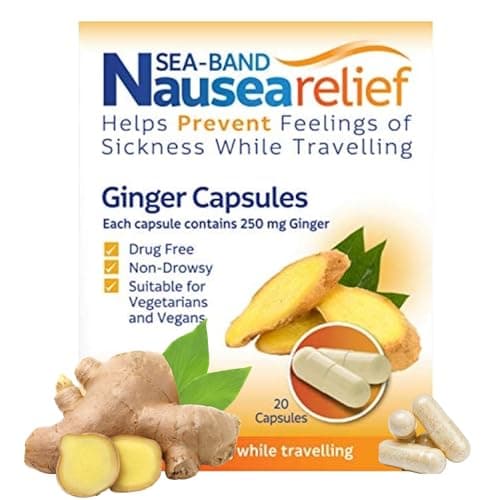 Sea-Band Travel & Motion Sickness Ginger Capsules, 20 Capsules