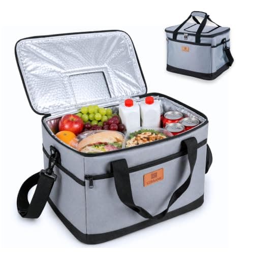 Straame 30L Cooler Bag, 30-Can Leakproof Foldable Cool Bag with Strap, Grey