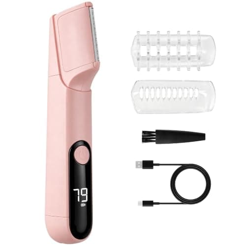 Lady Shavers for Women, IPX6 Waterproof, Horizontal Head Body Trimmer, Pink