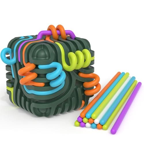 Silicone Sensory Activity Cube, Montessori 3D Maze Travel Toy Stress Relief