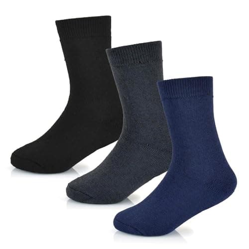 A2Z 4 Kids Boys Girls Thermal Socks Ultimate Winter - Socks AZ698 Black/Grey/Navy 3 Pack 11-14