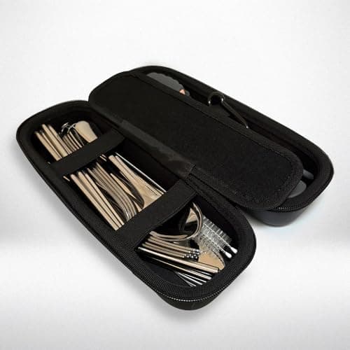 The Nomads Kitchens Family Cooking & Cutlery Kit | Cooking Accessories & Travel Cutlery Set | Gift Idea & Stocking Filler | Includes 4 Sets of Cutlery, Spatula, Spoonula, Tongs, Straws, Bot
