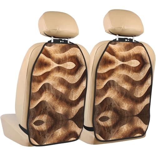 WXXWXD Cork grain texture Patterned Car Seat Kick Protector, Car Storage Mat, Seat Back Protector