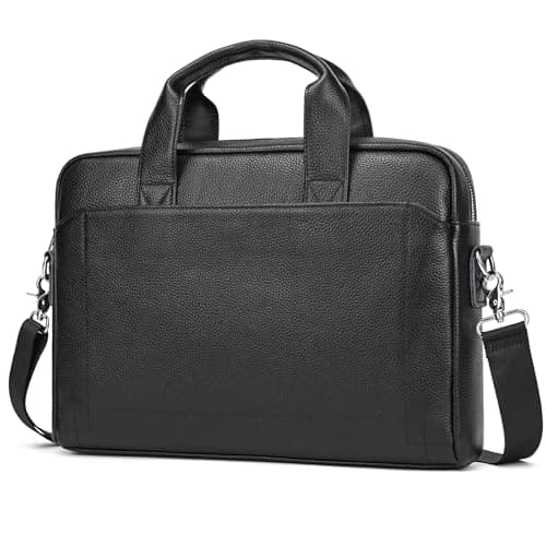 JulBean Leather Laptop Bag for Men, Fits 15.6 Inch Notebook