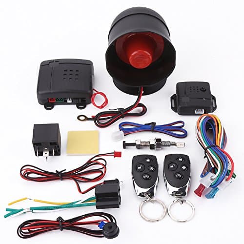 Universal Car Alarm System, Security Protection System Immobilizer Kit, Wireless Anti-theft Keyless Entry with 2 Remote Controls Siren