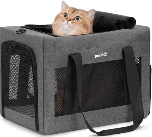 pecute Cat Carrier Stable, Pet Carrier Stable Steel Frame,Grey