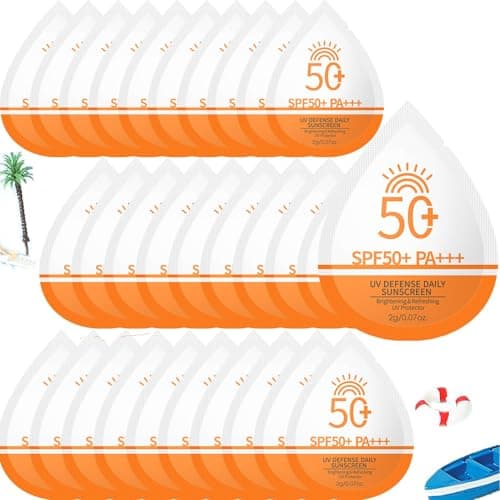 Mini Sunshade 30 Pack UPF 50+ Mini Sunshade Travel Size for Face and Body Sun Protection Packages Party Favors Large Sunscreen Waterproof and Non Greasy Perfect as