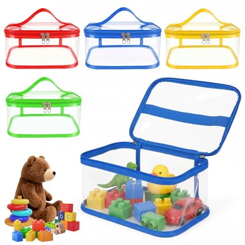 4 Pcs Toy Storage Bags Travel Toiletry Bags 9.4x6.7x5.1 Inch Cosmetic Bag