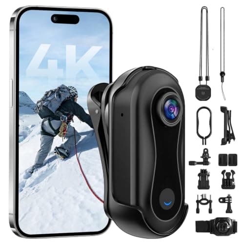 4K Body Cam, WiFi Wearable Mini Camera, Portable Thumb Camera, POV Cam