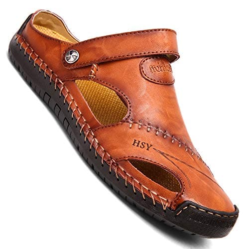 Summer Casual Adjustable Strap Shoes Walking Beach Travel Sandal Slipper Brown , 8 UK =41 EU