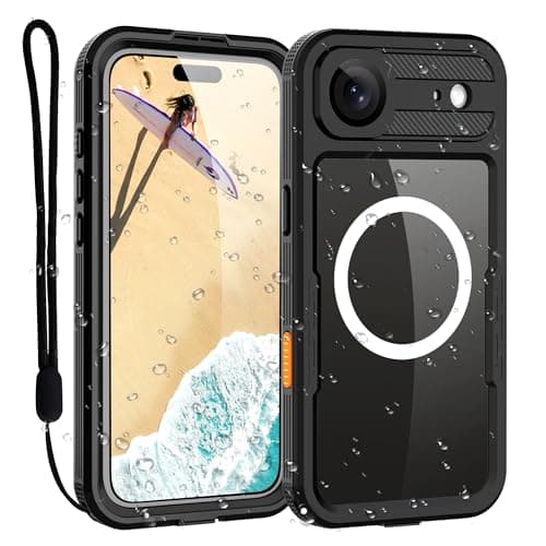 ShellBox Case for iPhone 17 Air Waterproof Magnetic Phone Cover, IP68 Full-Body Protection, Military-Grade Shockproof & Built-in Screen Camera Button Lens Protector, Underwater Filming, Black